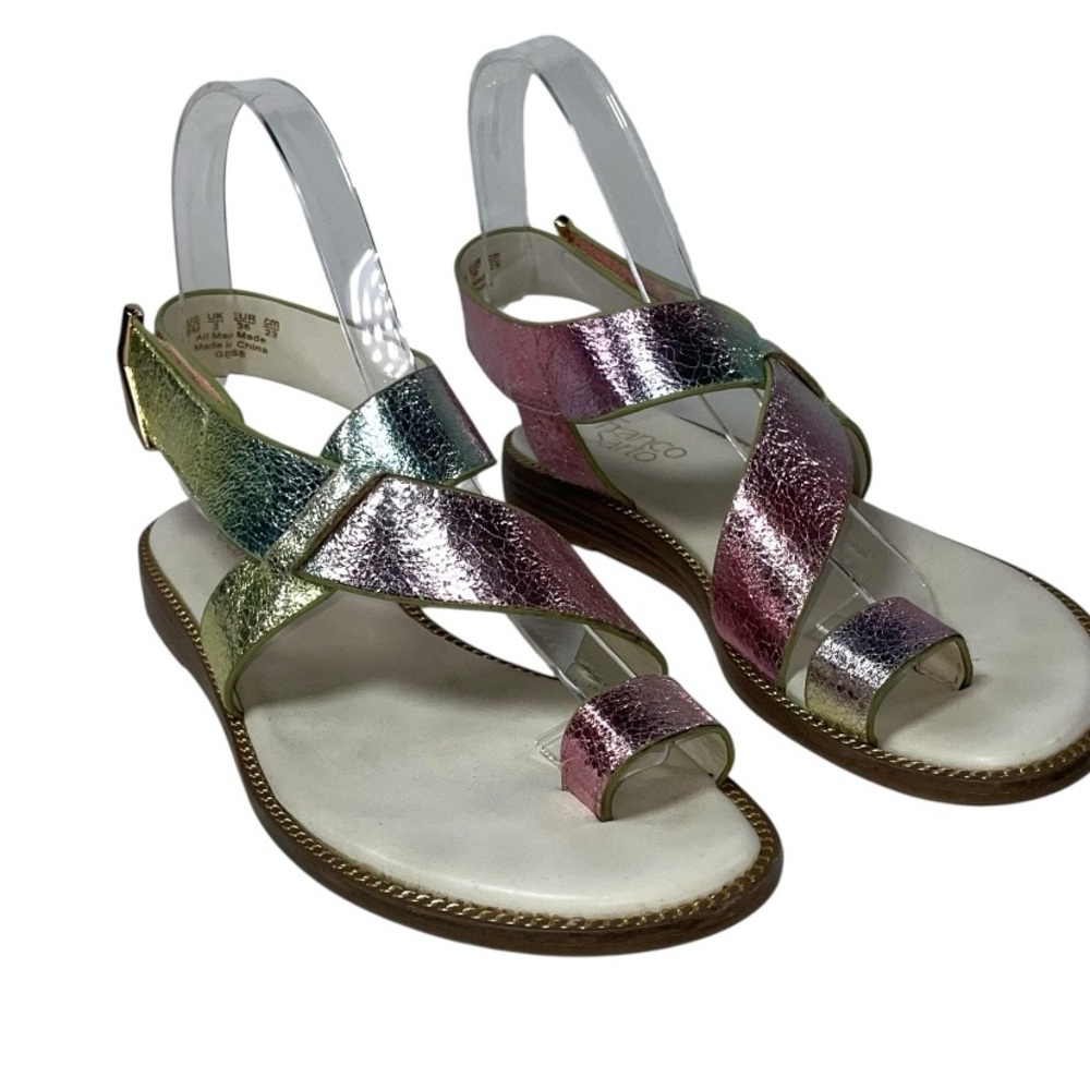Franco Sarto Gensi toe strap strappy sandals multicolor rainbow SZ 6